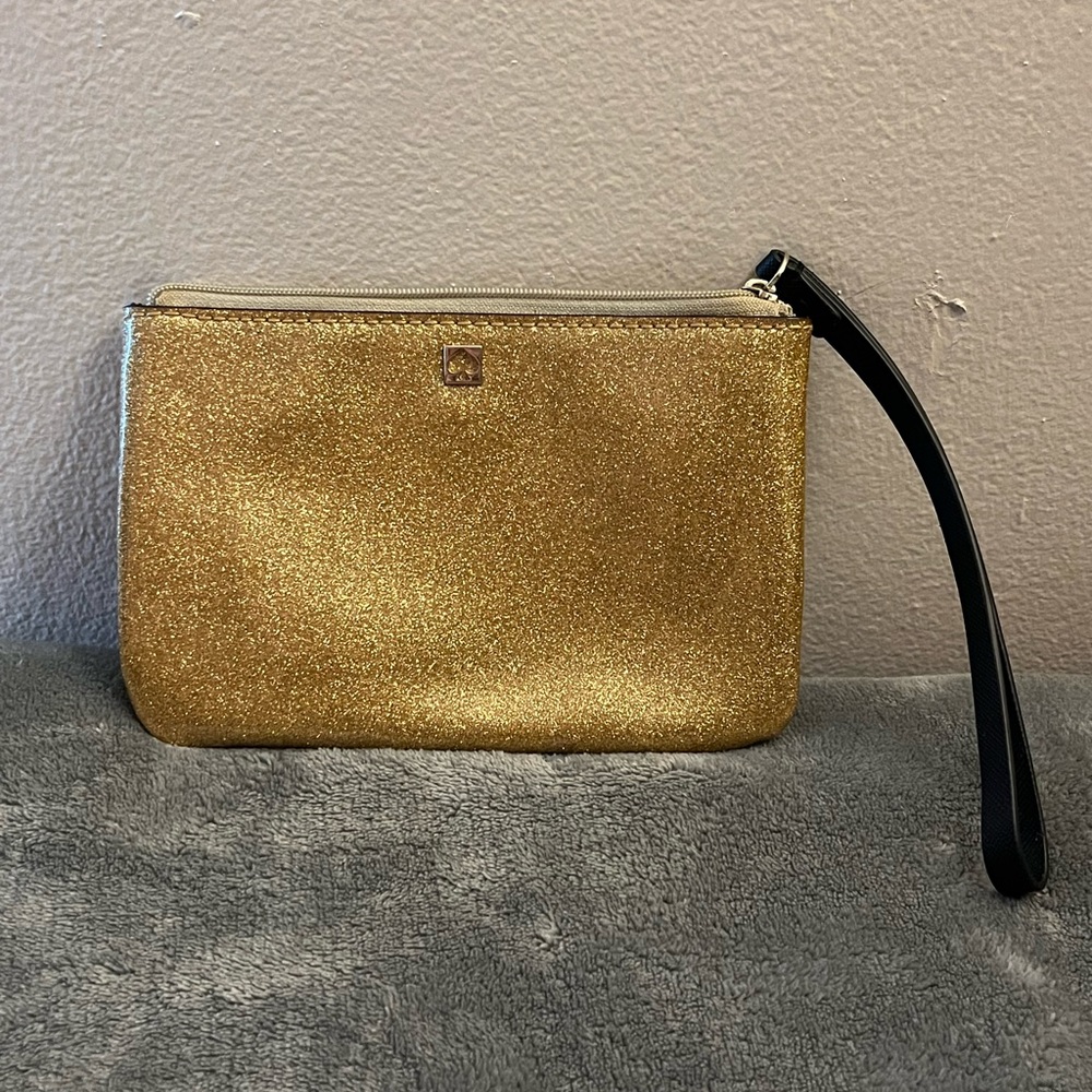NWOT Kate Spade Gold Glitter Wristlet